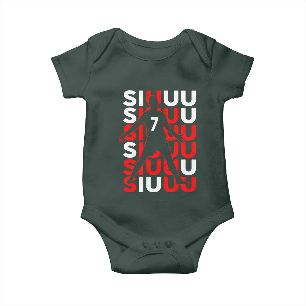 Siuuuu Celebration Number 7 Seven Soccer Fans Baby Onesie