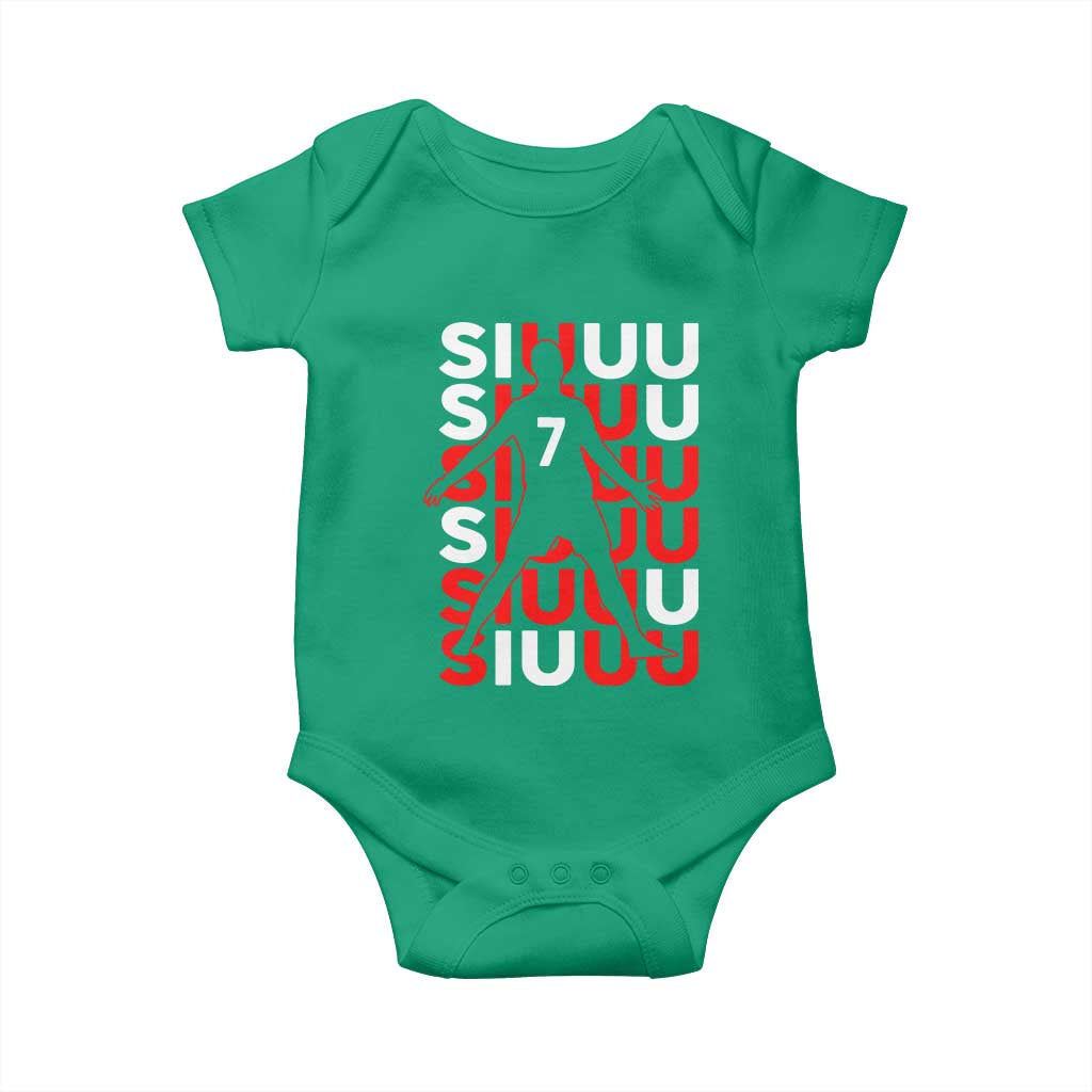 Siuuuu Celebration Number 7 Seven Soccer Fans Baby Onesie