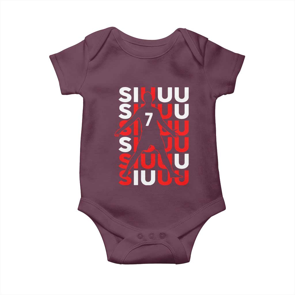 Siuuuu Celebration Number 7 Seven Soccer Fans Baby Onesie