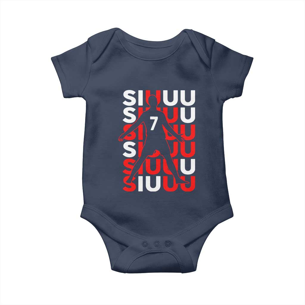 Siuuuu Celebration Number 7 Seven Soccer Fans Baby Onesie