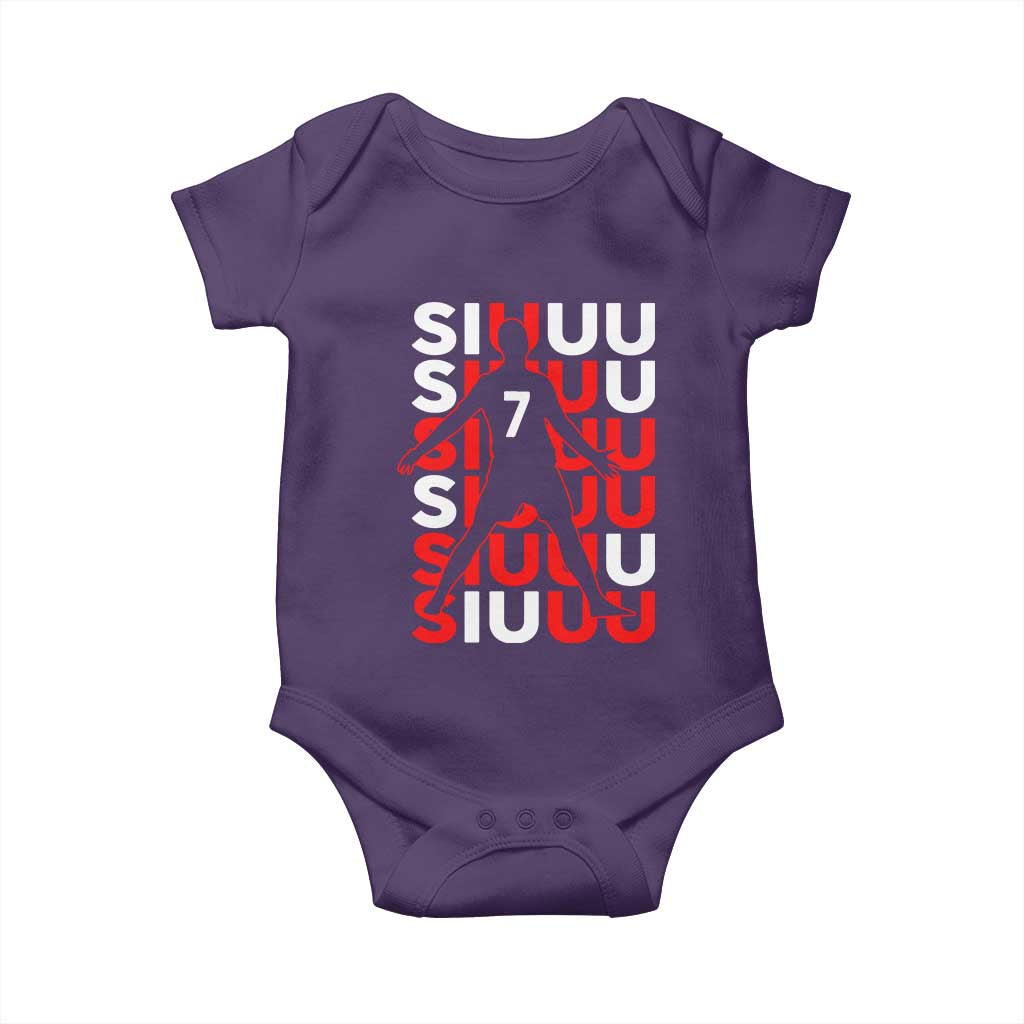 Siuuuu Celebration Number 7 Seven Soccer Fans Baby Onesie