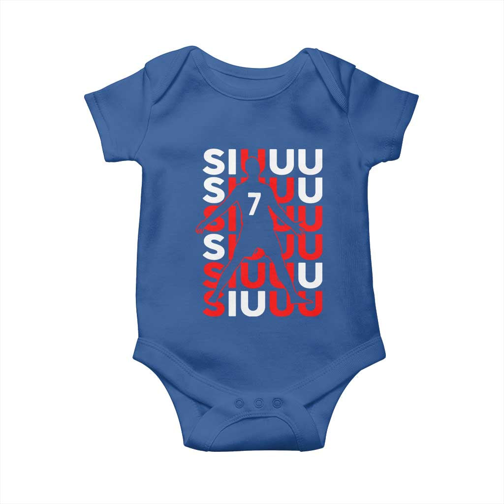 Siuuuu Celebration Number 7 Seven Soccer Fans Baby Onesie