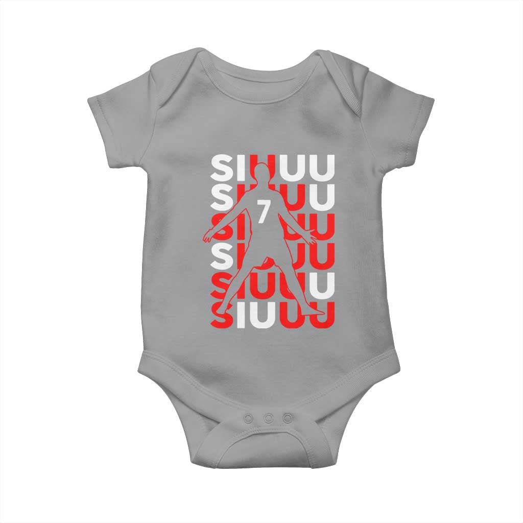 Siuuuu Celebration Number 7 Seven Soccer Fans Baby Onesie