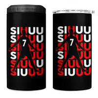 Siuuuu Celebration Number 7 Seven Soccer Fans 4 in 1 Can Cooler Tumbler