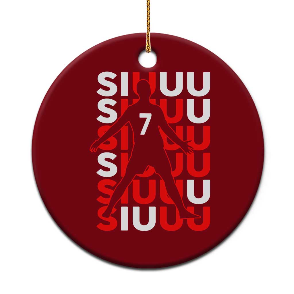 Siuuuu Celebration Number 7 Seven Soccer Fans Ceramic Ornament