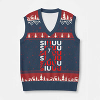 Siuuuu Celebration Number 7 Seven Soccer Fans V-Neck Knit Sweater Vest