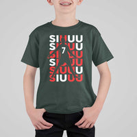 Siuuuu Celebration Number 7 Seven Soccer Fans T Shirt For Kid
