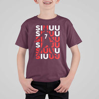 Siuuuu Celebration Number 7 Seven Soccer Fans T Shirt For Kid