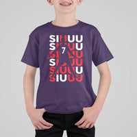 Siuuuu Celebration Number 7 Seven Soccer Fans T Shirt For Kid