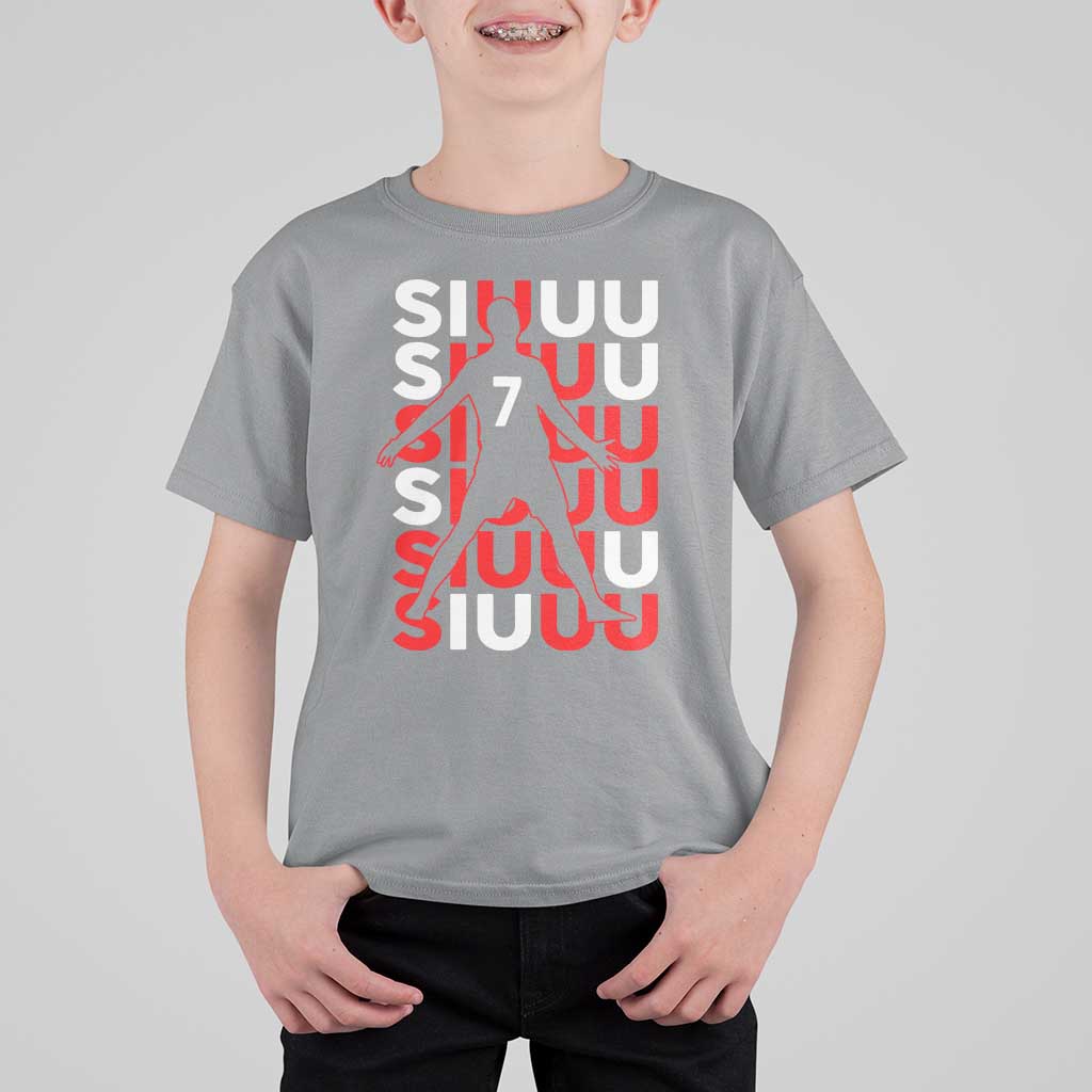 Siuuuu Celebration Number 7 Seven Soccer Fans T Shirt For Kid