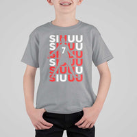 Siuuuu Celebration Number 7 Seven Soccer Fans T Shirt For Kid