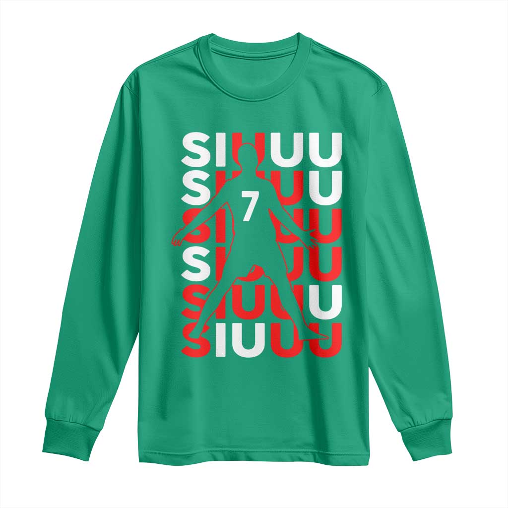 Siuuuu Celebration Number 7 Seven Soccer Fans Long Sleeve Shirt