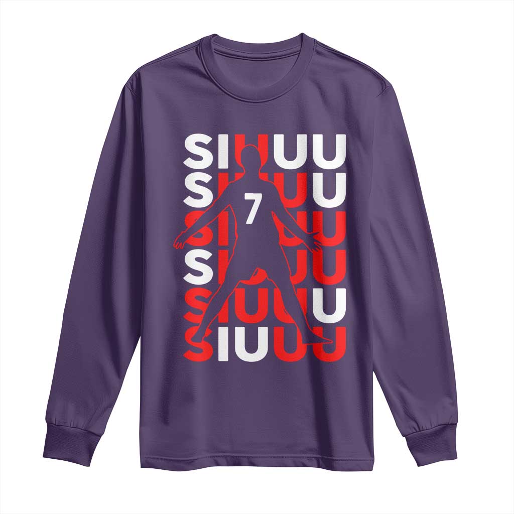 Siuuuu Celebration Number 7 Seven Soccer Fans Long Sleeve Shirt