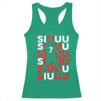 Siuuuu Celebration Number 7 Seven Soccer Fans Racerback Tank Top