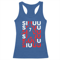 Siuuuu Celebration Number 7 Seven Soccer Fans Racerback Tank Top