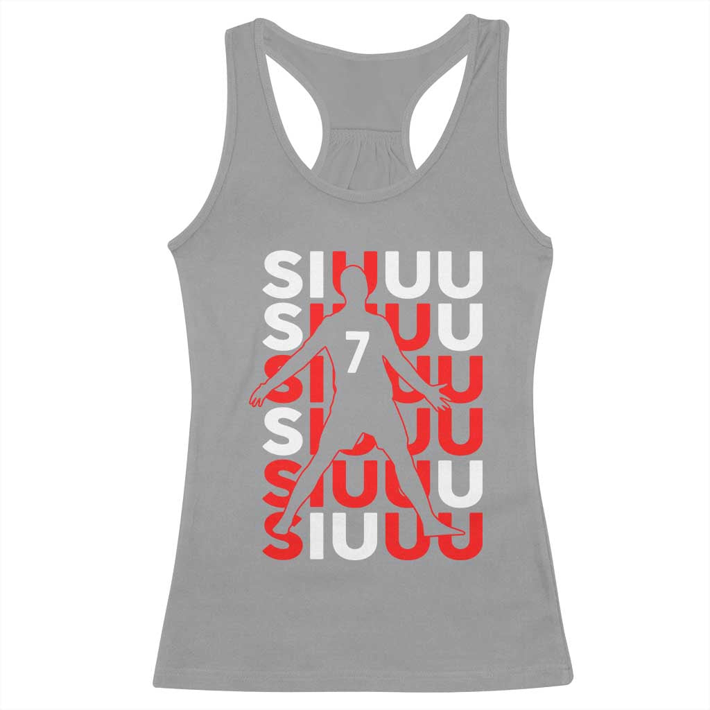 Siuuuu Celebration Number 7 Seven Soccer Fans Racerback Tank Top