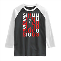 Siuuuu Celebration Number 7 Seven Soccer Fans Raglan Shirt