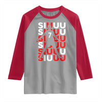 Siuuuu Celebration Number 7 Seven Soccer Fans Raglan Shirt