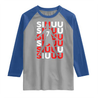 Siuuuu Celebration Number 7 Seven Soccer Fans Raglan Shirt