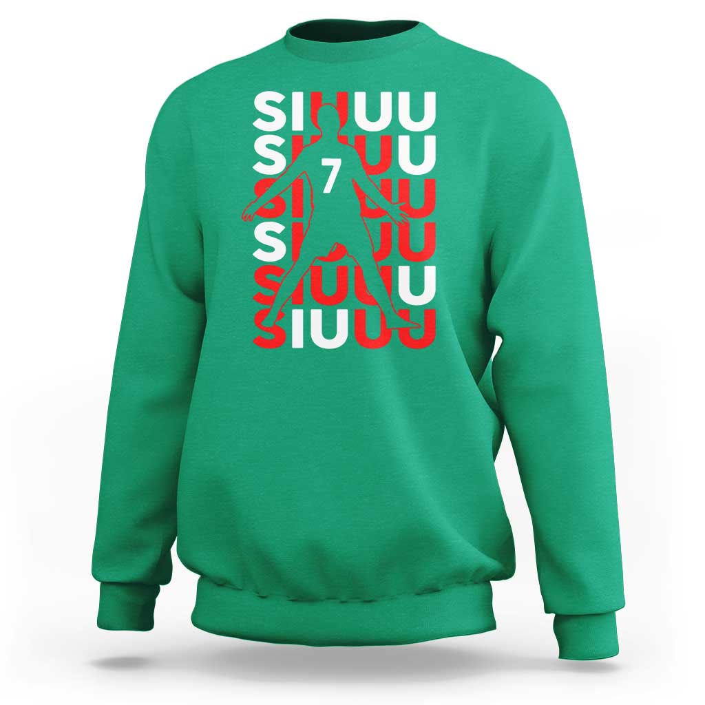 Siuuuu Celebration Number 7 Seven Soccer Fans Sweatshirt