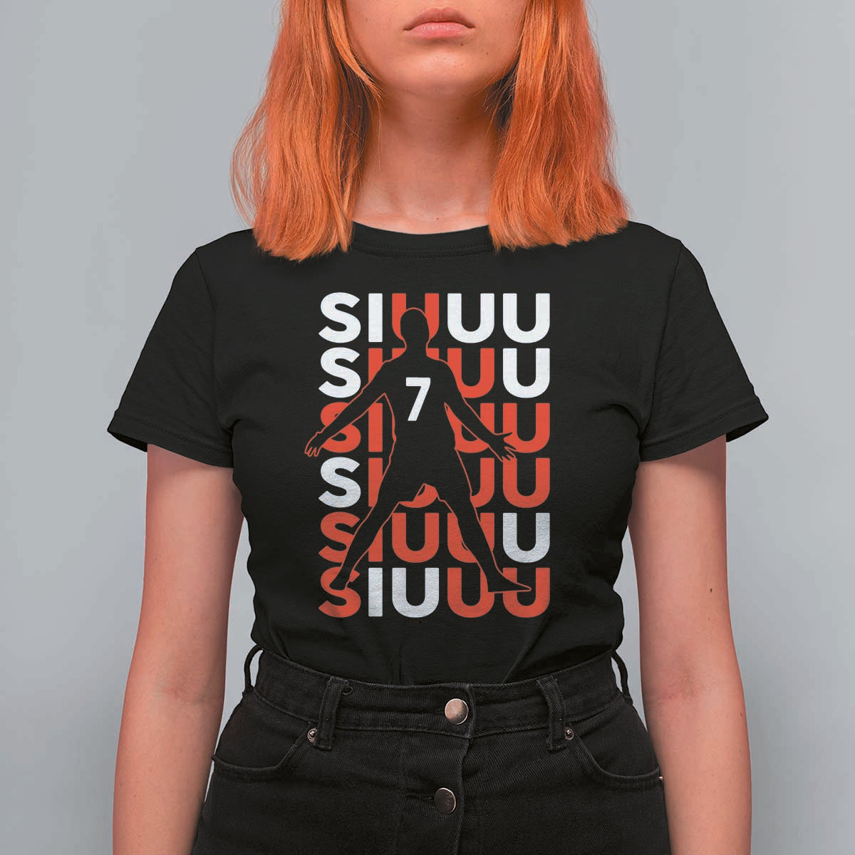 Siuuuu Celebration Number 7 Seven Soccer Fans T Shirt For Women