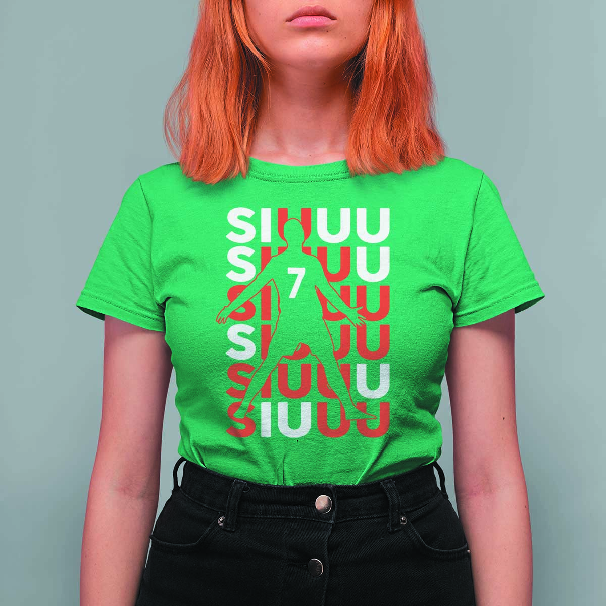 Siuuuu Celebration Number 7 Seven Soccer Fans T Shirt For Women