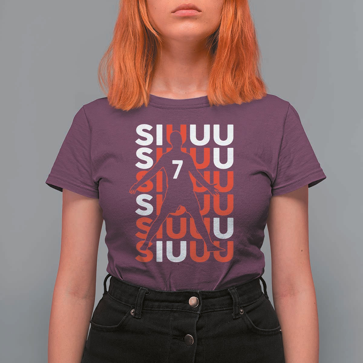 Siuuuu Celebration Number 7 Seven Soccer Fans T Shirt For Women