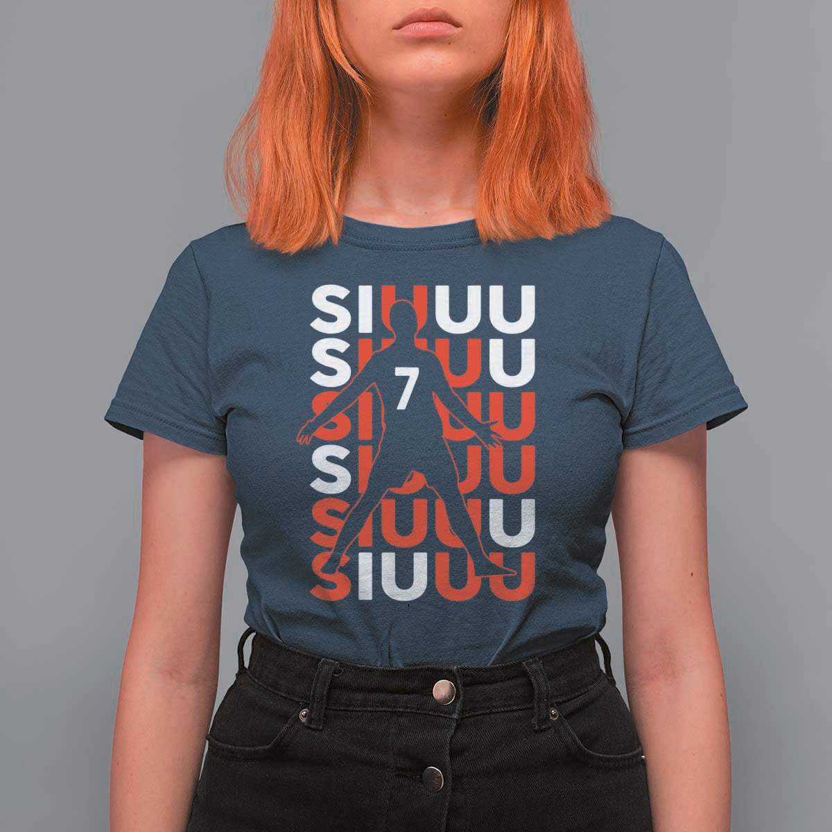 Siuuuu Celebration Number 7 Seven Soccer Fans T Shirt For Women
