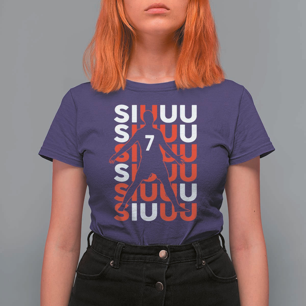 Siuuuu Celebration Number 7 Seven Soccer Fans T Shirt For Women