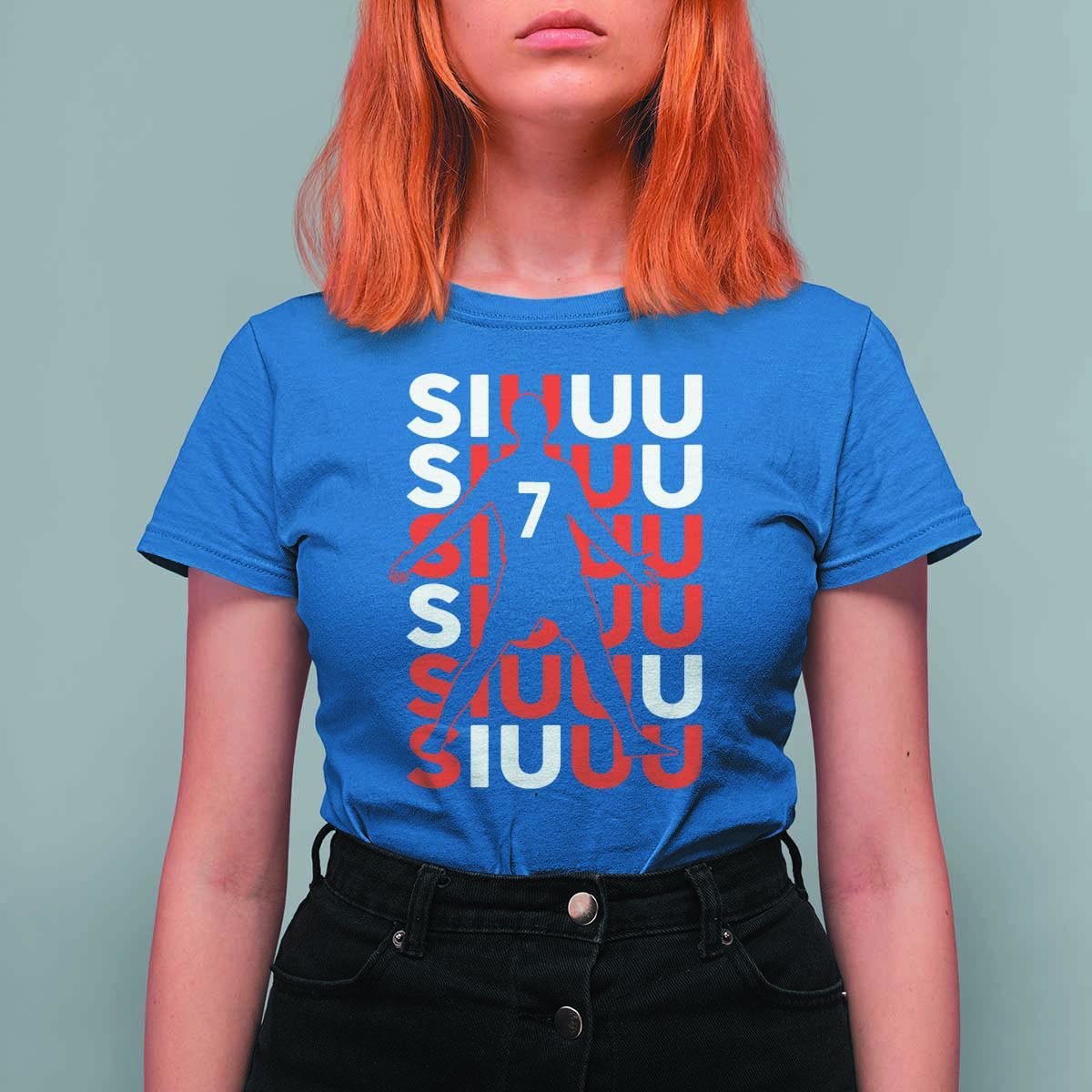 Siuuuu Celebration Number 7 Seven Soccer Fans T Shirt For Women