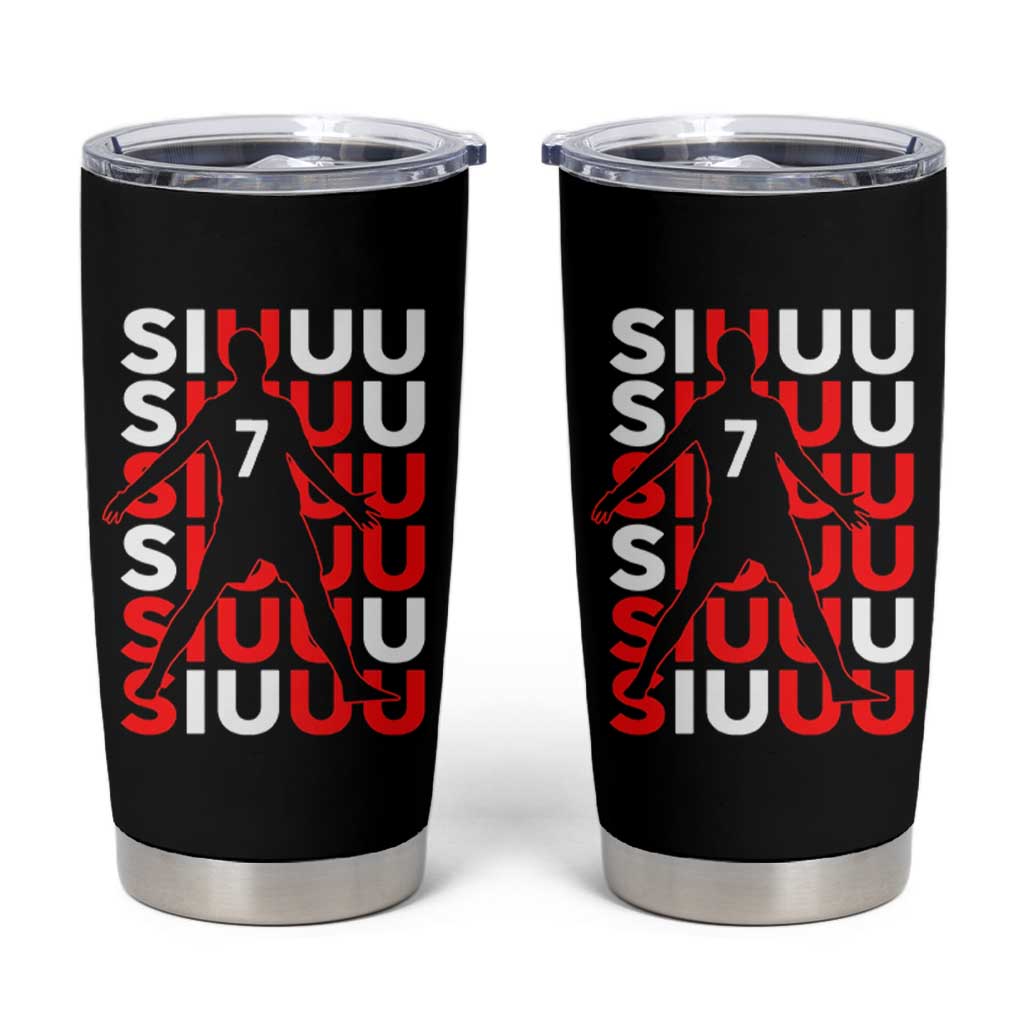 Siuuuu Celebration Number 7 Seven Soccer Fans Tumbler Cup