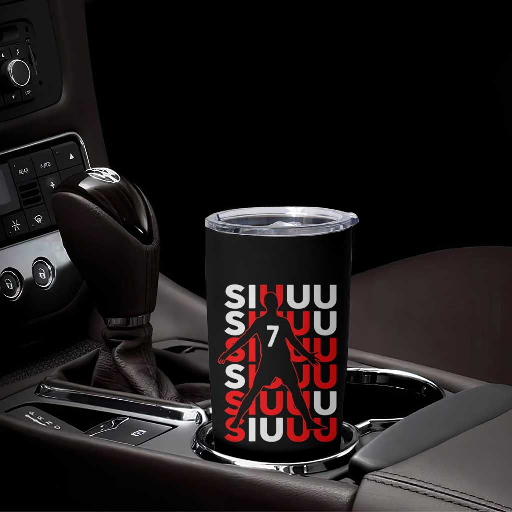 Siuuuu Celebration Number 7 Seven Soccer Fans Tumbler Cup