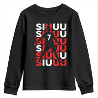 Siuuuu Celebration Number 7 Seven Soccer Fans Youth Sweatshirt