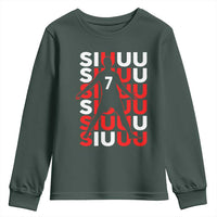 Siuuuu Celebration Number 7 Seven Soccer Fans Youth Sweatshirt
