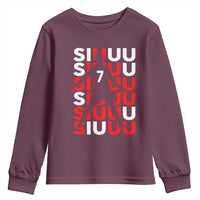 Siuuuu Celebration Number 7 Seven Soccer Fans Youth Sweatshirt