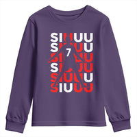 Siuuuu Celebration Number 7 Seven Soccer Fans Youth Sweatshirt