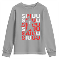 Siuuuu Celebration Number 7 Seven Soccer Fans Youth Sweatshirt