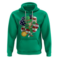 Cute St. Patricks Day Hoodie Dabbing Leperchaun American Flag Shamrock - Wonder Print Shop