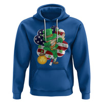 Cute St. Patricks Day Hoodie Dabbing Leperchaun American Flag Shamrock - Wonder Print Shop