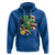 Cute St. Patricks Day Hoodie Dabbing Leperchaun American Flag Shamrock - Wonder Print Shop