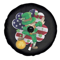 Cute St Patricks Day Spare Tire Cover Dabbing Leperchaun American Flag Shamrock