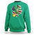 Cute St. Patricks Day Sweatshirt Dabbing Leperchaun American Flag Shamrock - Wonder Print Shop