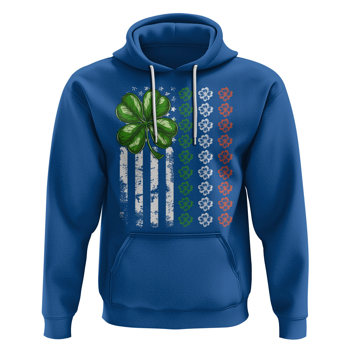 Funny St. Patricks Day Hoodie Shamrock American Flag - Wonder Print Shop