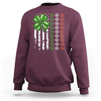 Funny St. Patricks Day Sweatshirt Shamrock American Flag - Wonder Print Shop