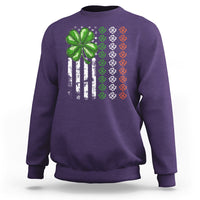 Funny St. Patricks Day Sweatshirt Shamrock American Flag - Wonder Print Shop