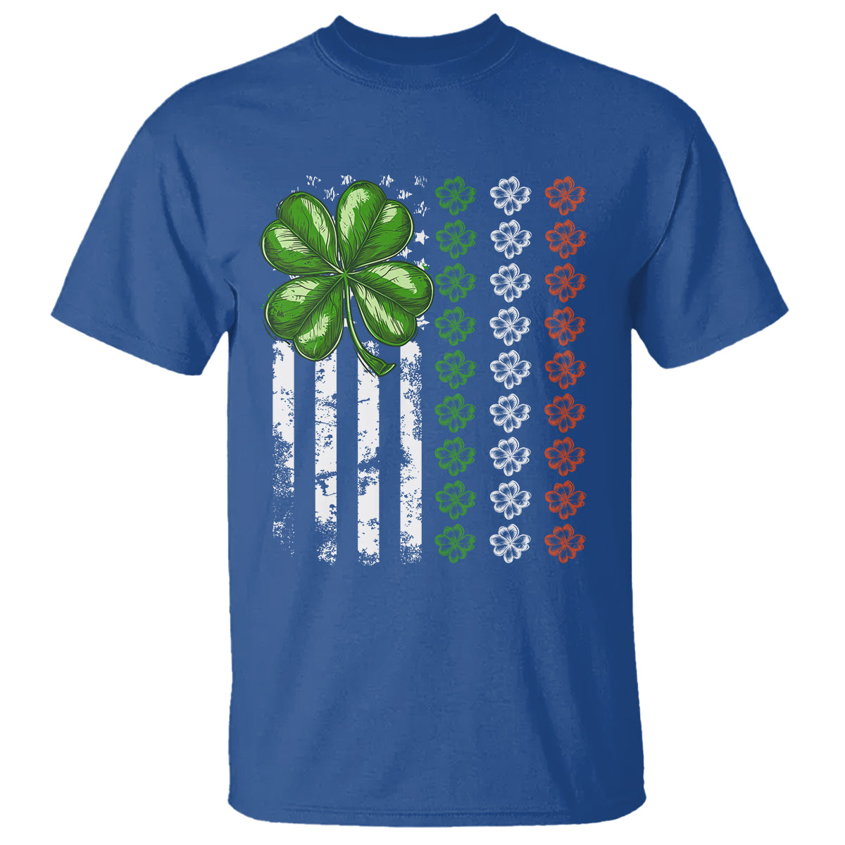 Funny St. Patricks Day T Shirt Shamrock American Flag - Wonder Print Shop