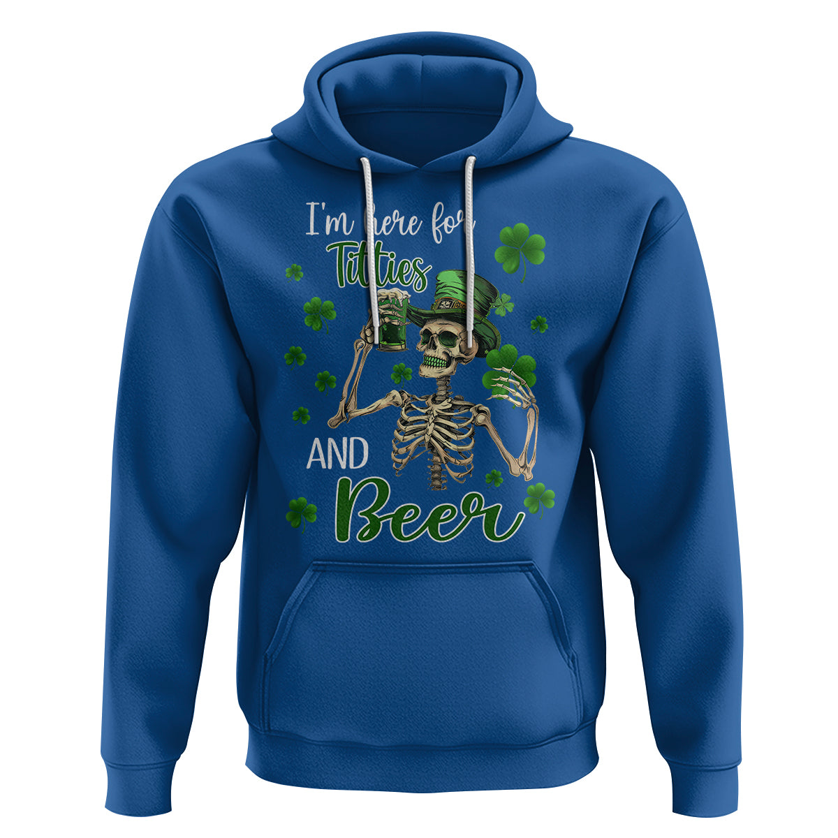 Funny St. Patricks Day Drinking Hoodie I'm Here For Titties And Beer - Wonder Print Shop