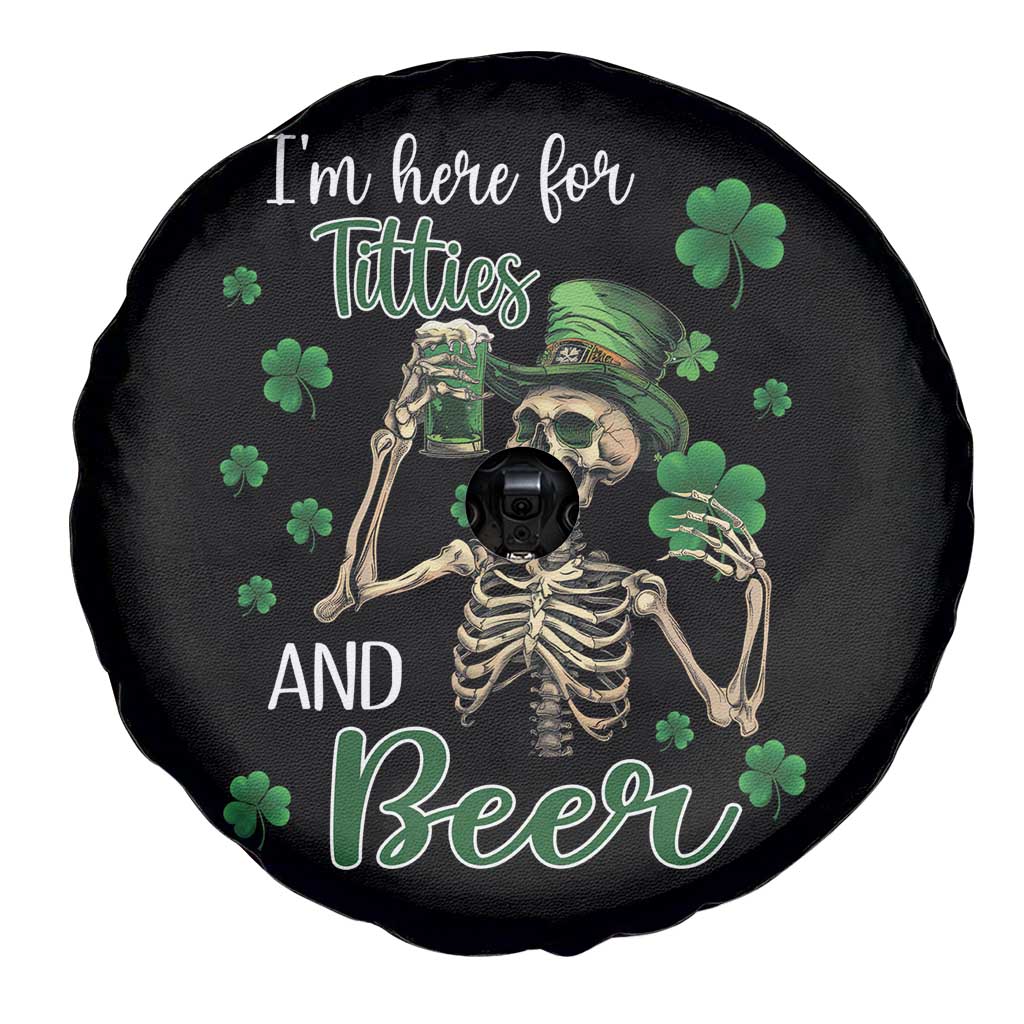 Funny St Patricks Day Drinking Spare Tire Cover I'm Here For Titties And Beer