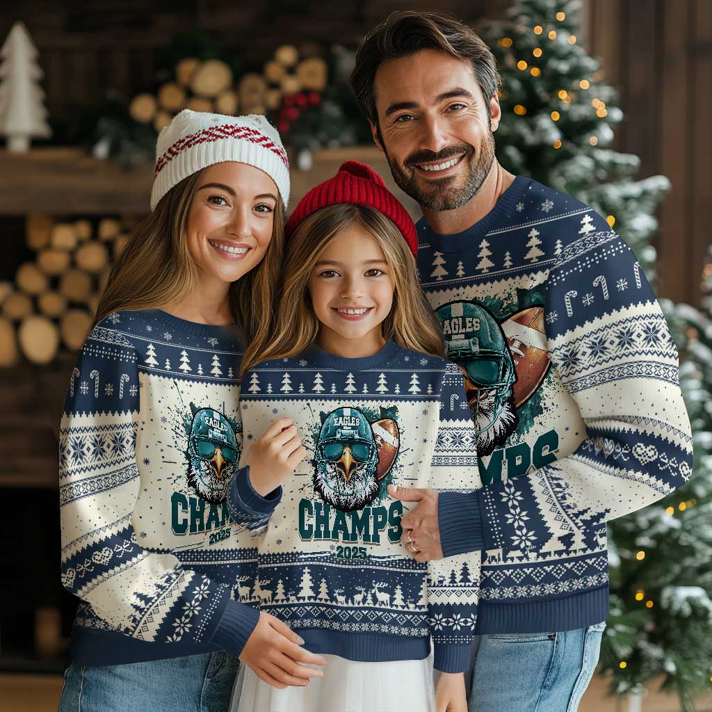 Celebrated Eagles Knitted Sweatshirt Championship 2025 Retro