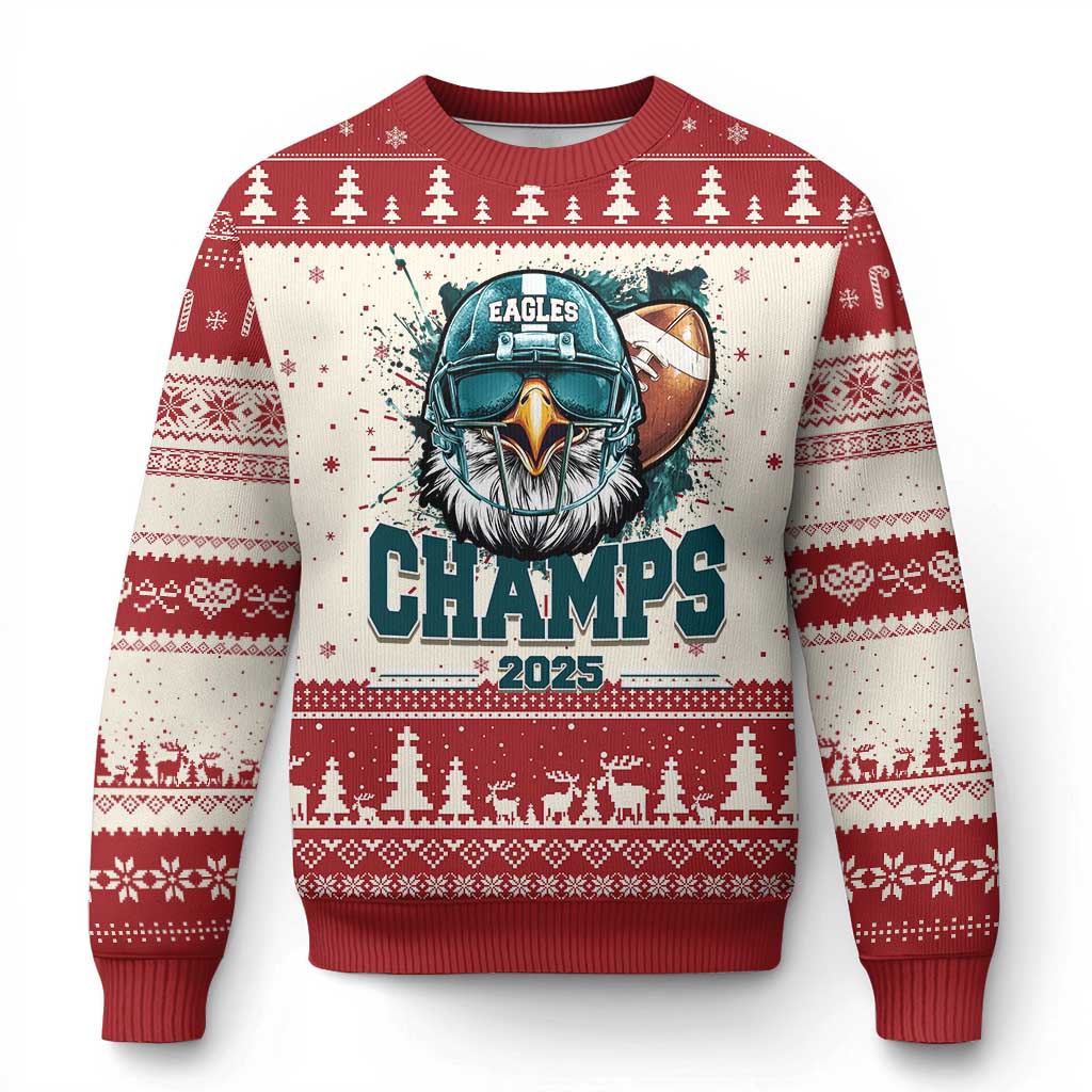 Celebrated Eagles Knitted Sweatshirt Championship 2025 Retro